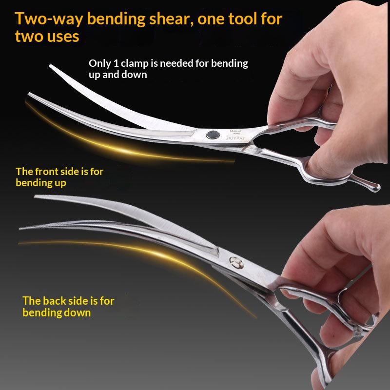 Trimming Scissor Set - กรรไกรตัดแต่งขนสัตว์เลี้ยงแบบมืออาชีพ 1 ชิ้น กรรไกรโค้งสำหรับตัดแต่งขนสัตว์เลี้ยง อุปกรณ์ตัดแต่งขนสุนัข เครื่องตัดขนสัตว์เลี้ยง