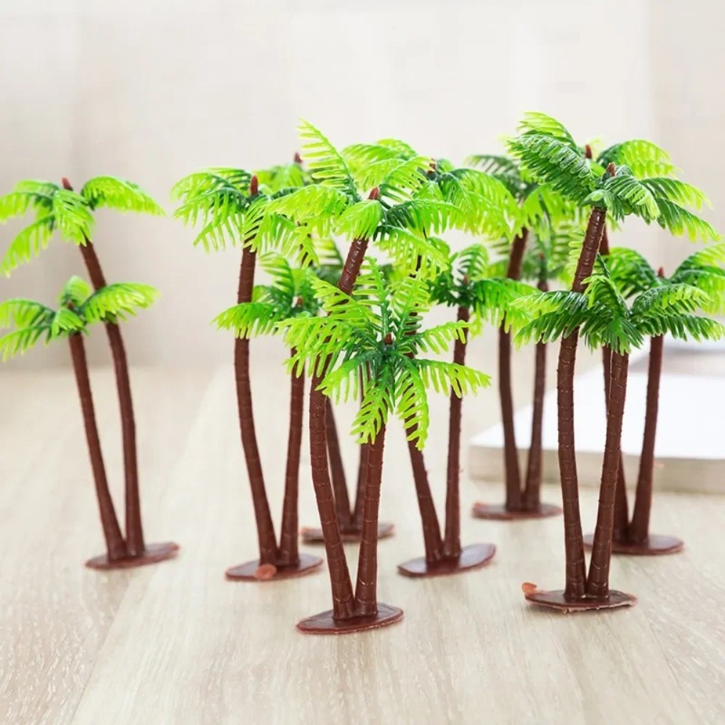 Aquarium Planted Tree - 10/20/30/40/50 ชิ้น ต้นมะพร้าวจำลอง ต้นปาล์มขนาดเล็ก ของตกแต่งตู้ปลาและตู้เลี้ยงปลา