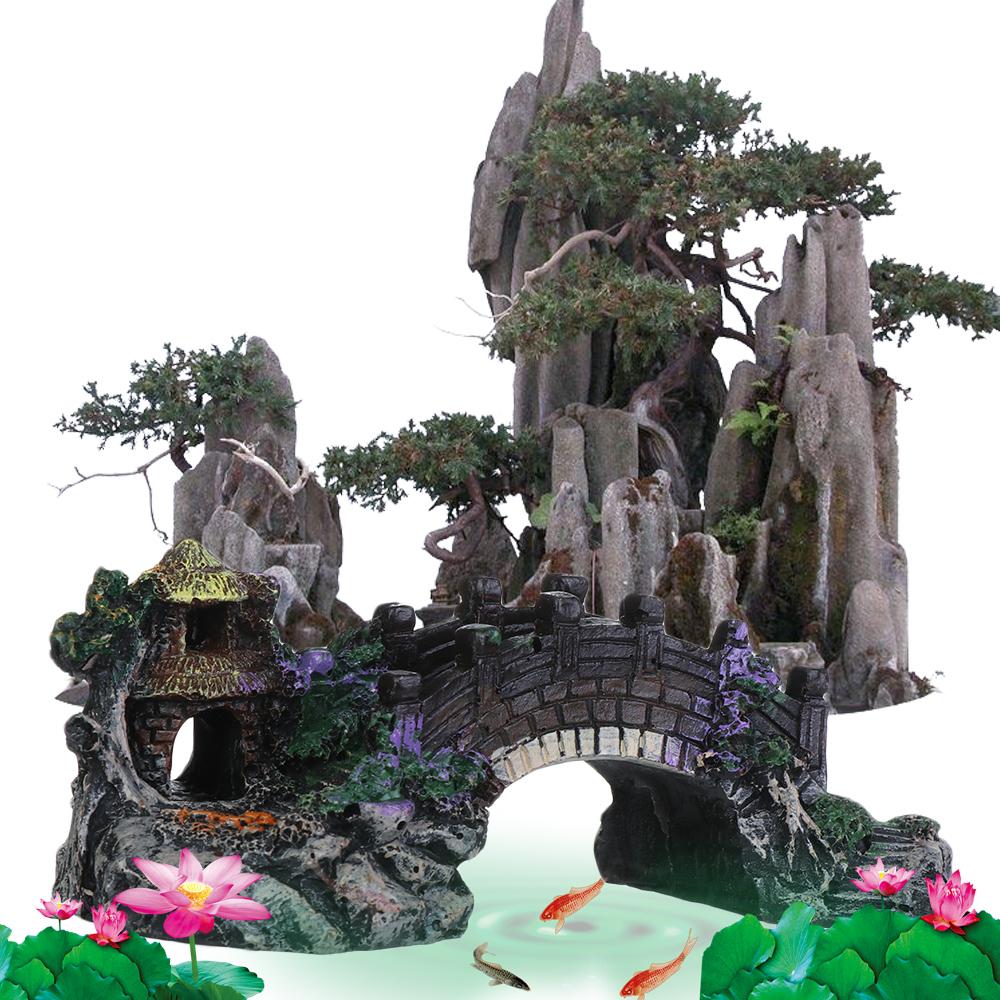 Aquarium Planted Tree - ต้นไม้ประดับ ต้นไม้จำลอง อุปกรณ์สำหรับสัตว์น้ำ สะพานจำลอง หินจำลอง เรซิ่น
