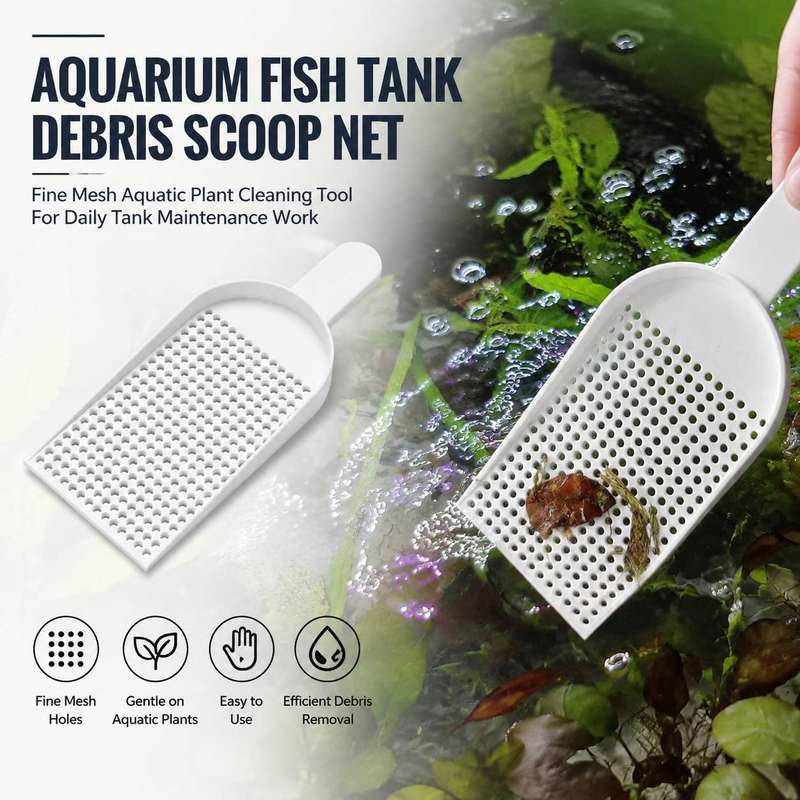 Aquarium Plant Utensils - ตะแกรงตักเศษขยะในตู้ปลา ตาข่ายละเอียด อุปกรณ์ทำความสะอาดพืชน้ำ สำหรับงานบำรุงรักษาตู้ปลาในชีวิตประจำวัน
