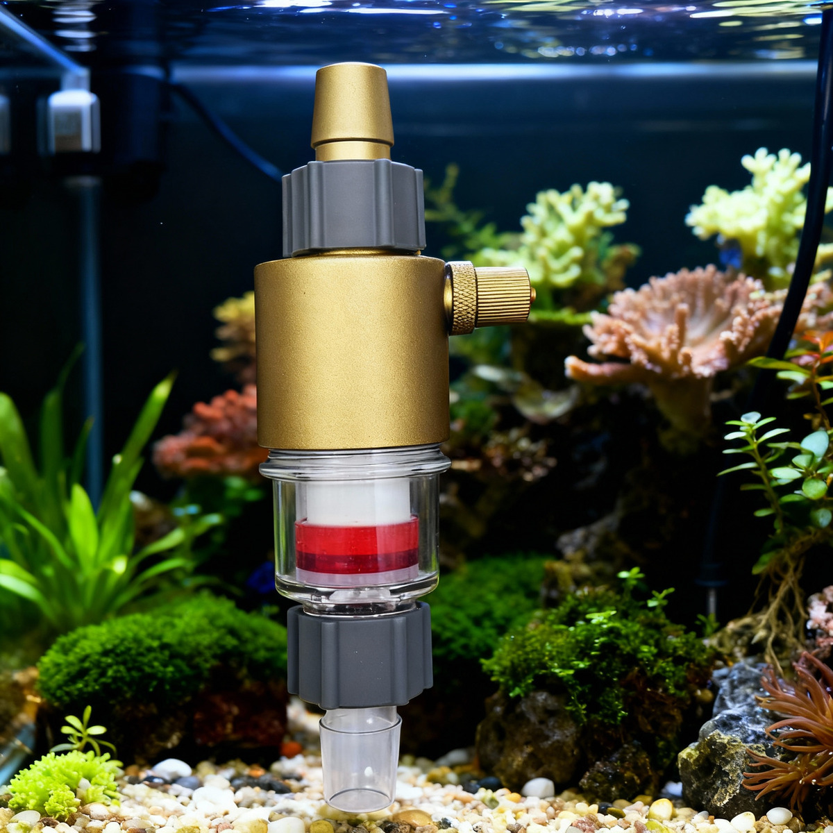 Aquarium Plant Utensils - เครื่องกระจายก๊าซคาร์บอนไดออกไซด์ภายนอก QANVEE อุปกรณ์ตกแต่งตู้ปลา ตู้เลี้ยงปลา ของตกแต่งตู้ปลา อุปกรณ์ตกปลา
