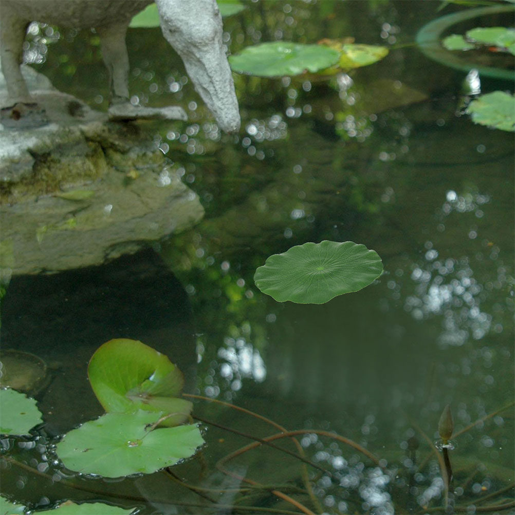 Aquarium Planted Aquarium - ใบบัวประดิษฐ์ 15 ชิ้น ใบไม้ลอยน้ำเสมือนจริง สำหรับตกแต่งบ่อปลา ตู้ปลา
