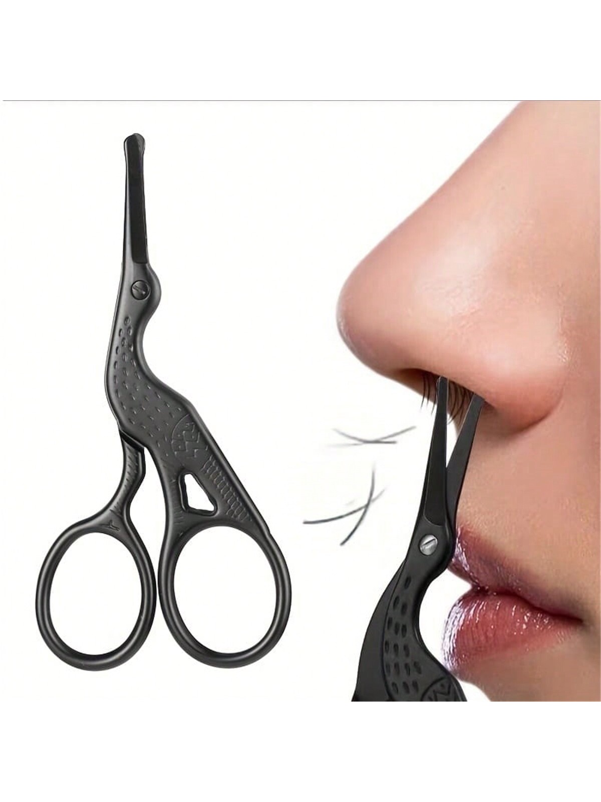Trimming Scissor Set - กรรไกรตัดขนจมูก, ที่ตัดขนปลายมนสแตนเลส, กรรไกรตัดคิ้วที่แม่นยำ, อุปกรณ์ตัดแต่งขนบนใบหน้าที่ปลอดภัย, ขนาดกะทัดรัดสำหรับ