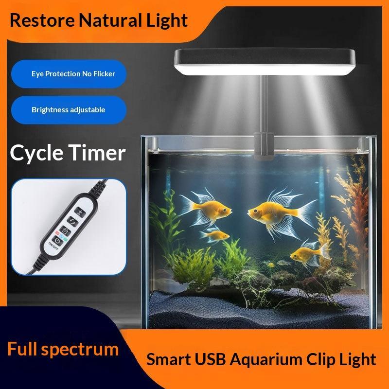 Aquarium Planted Aquarium - ไฟ LED สำหรับตู้ปลาแบบสเปกตรัมเต็ม ปรับได้ 360 องศา