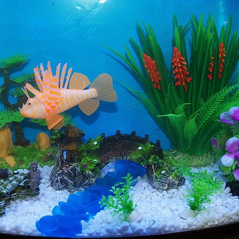 หินตกแต่งตู้ปลา ลูกปัดแก้วสีฟ้ - Aquarium Planet บทวิจารณ์และราคา